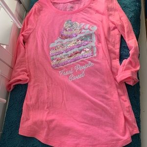 Justice Active 3/4 sleeve sequin flip cake